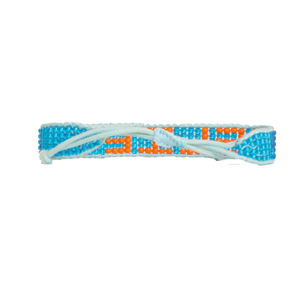 FINAL SALE: Woven BELIEVE Bracelet - Blue/Orange