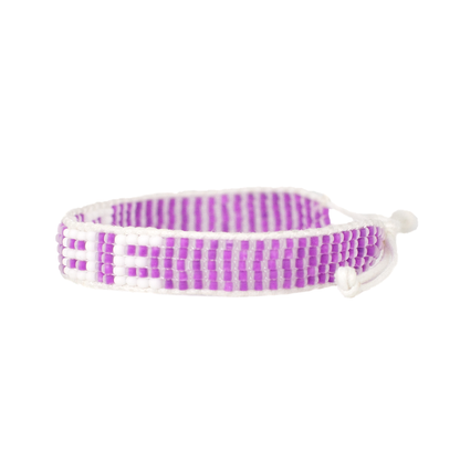 FINAL SALE: Woven BABE Bracelet - Purple/White