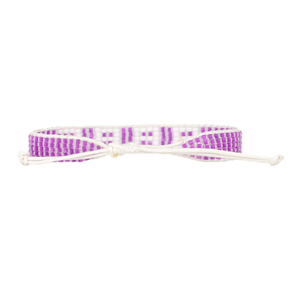 FINAL SALE: Woven BABE Bracelet - Purple/White