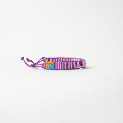 Woven LOVE Bracelet - Purple/White