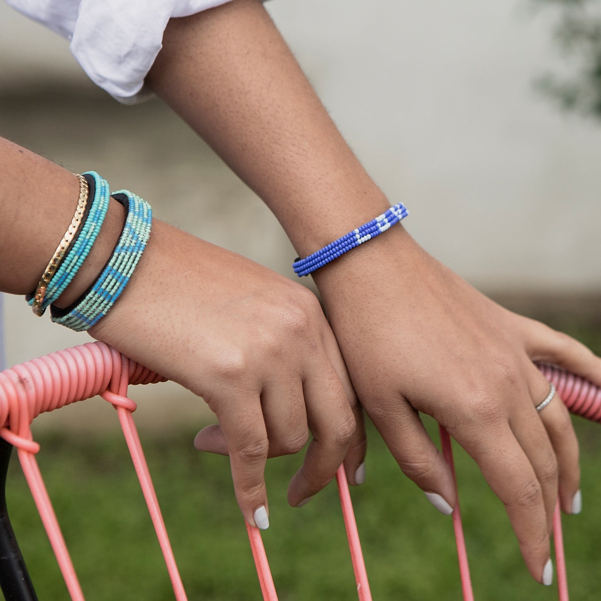 Skinny LOVE Bracelet - Cobalt/Light Blue