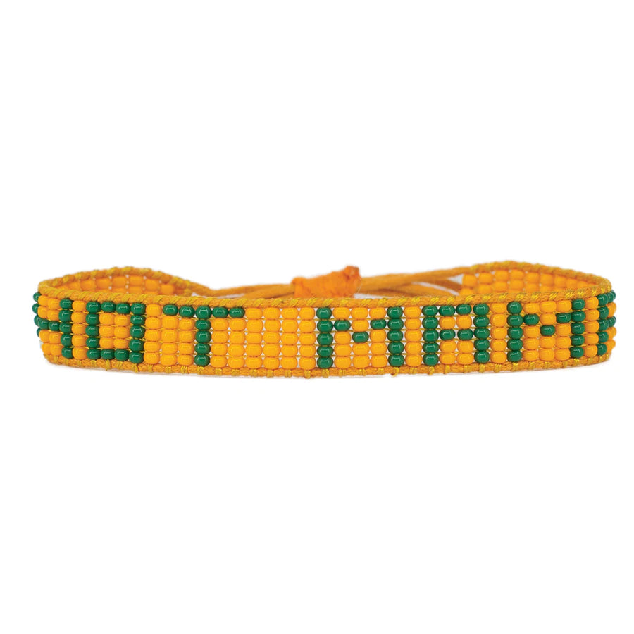 FINAL SALE: Woven HOT MAMA Bracelet - Orange/Green