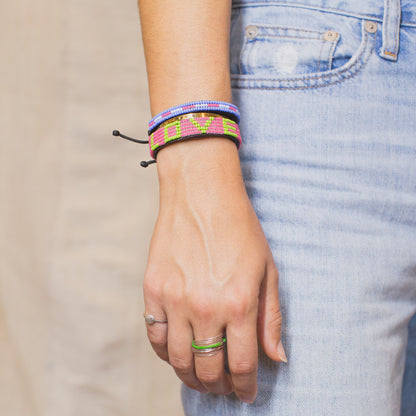 FINAL SALE: Skinny Nija Bracelet - Periwinkle/Pink