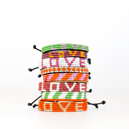 FINAL SALE: Mstari Bracelet - Orange/Green