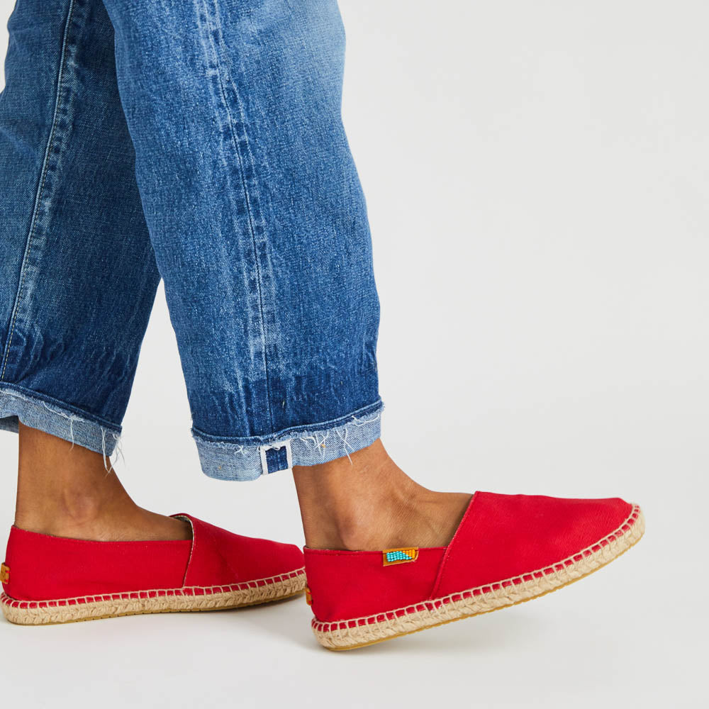 red espadrilles