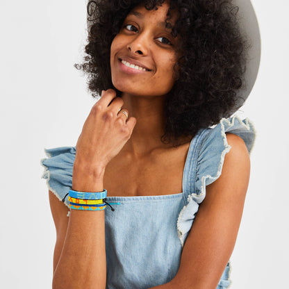 Skinny Nija Bracelet - Orange/Blue