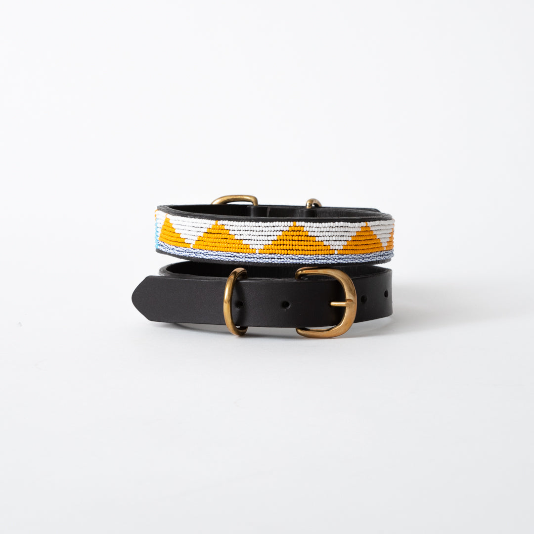 Triangle Dog Collar - Orange/White