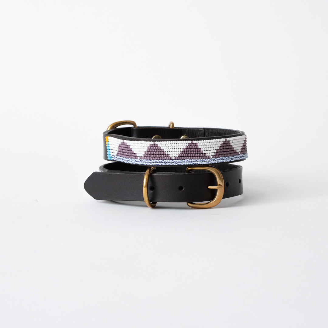 Triangle Dog Collar - Lavender/White