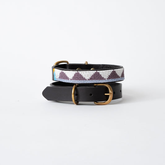 Triangle Dog Collar - Lavender/White