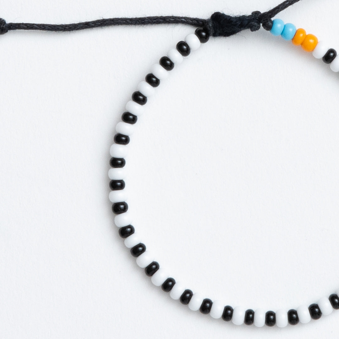 Single Strand Bracelet - Black/White