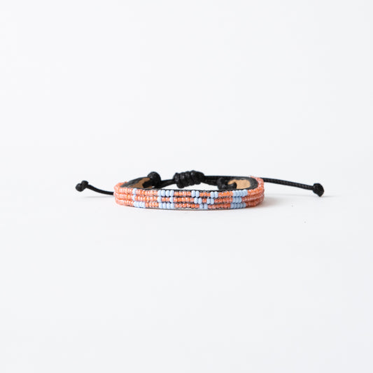 FINAL SALE: Skinny LOVE Bracelet - Peach/Light Blue