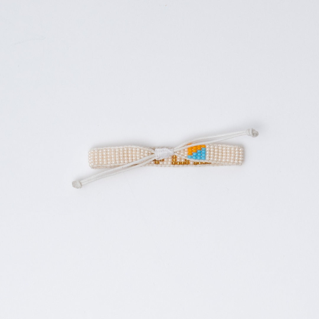 Woven LOVE Bracelet - Pearl/Gold