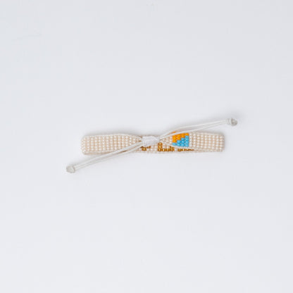 Woven LOVE Bracelet - Pearl/Gold