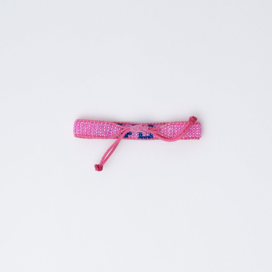 FINAL SALE: Woven LOVE Bracelet - Pink/Navy