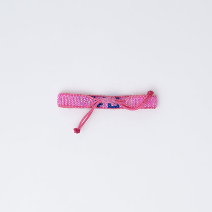 FINAL SALE: Woven LOVE Bracelet - Pink/Navy