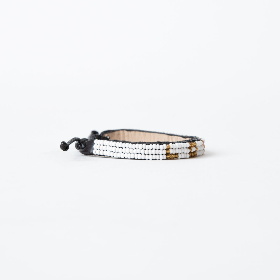 Skinny LOVE Bracelet - White/Gold