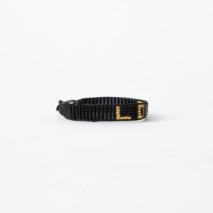 Woven LOVE Bracelet - Black/Gold