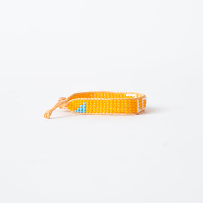 Woven LOVE Bracelet - Orange/White