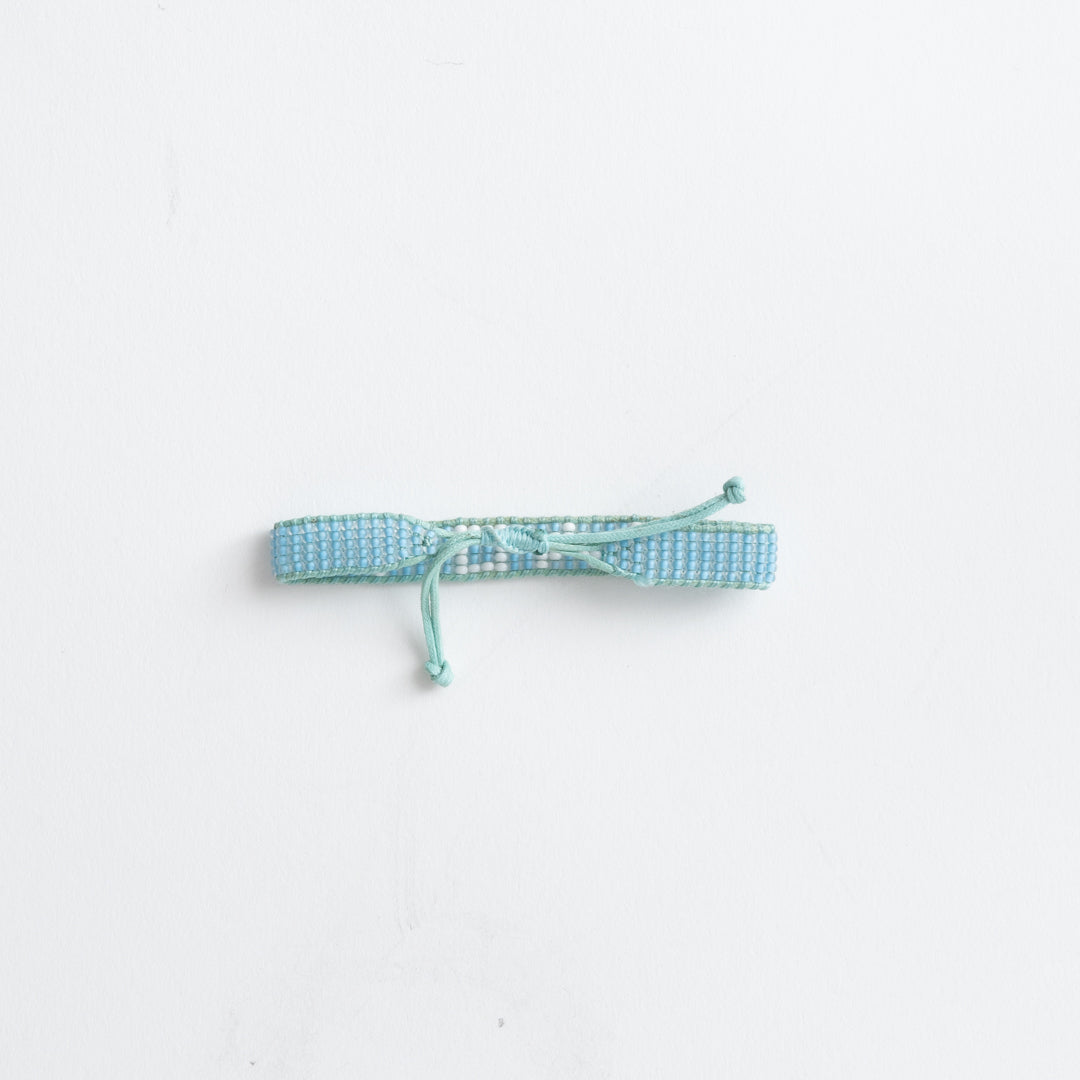 Woven LOVE Bracelet - Blue/White