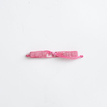 Woven LOVE Bracelet - Pink/White