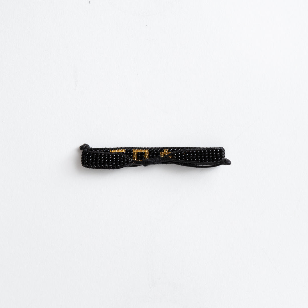 Woven LOVE Bracelet - Black/Gold