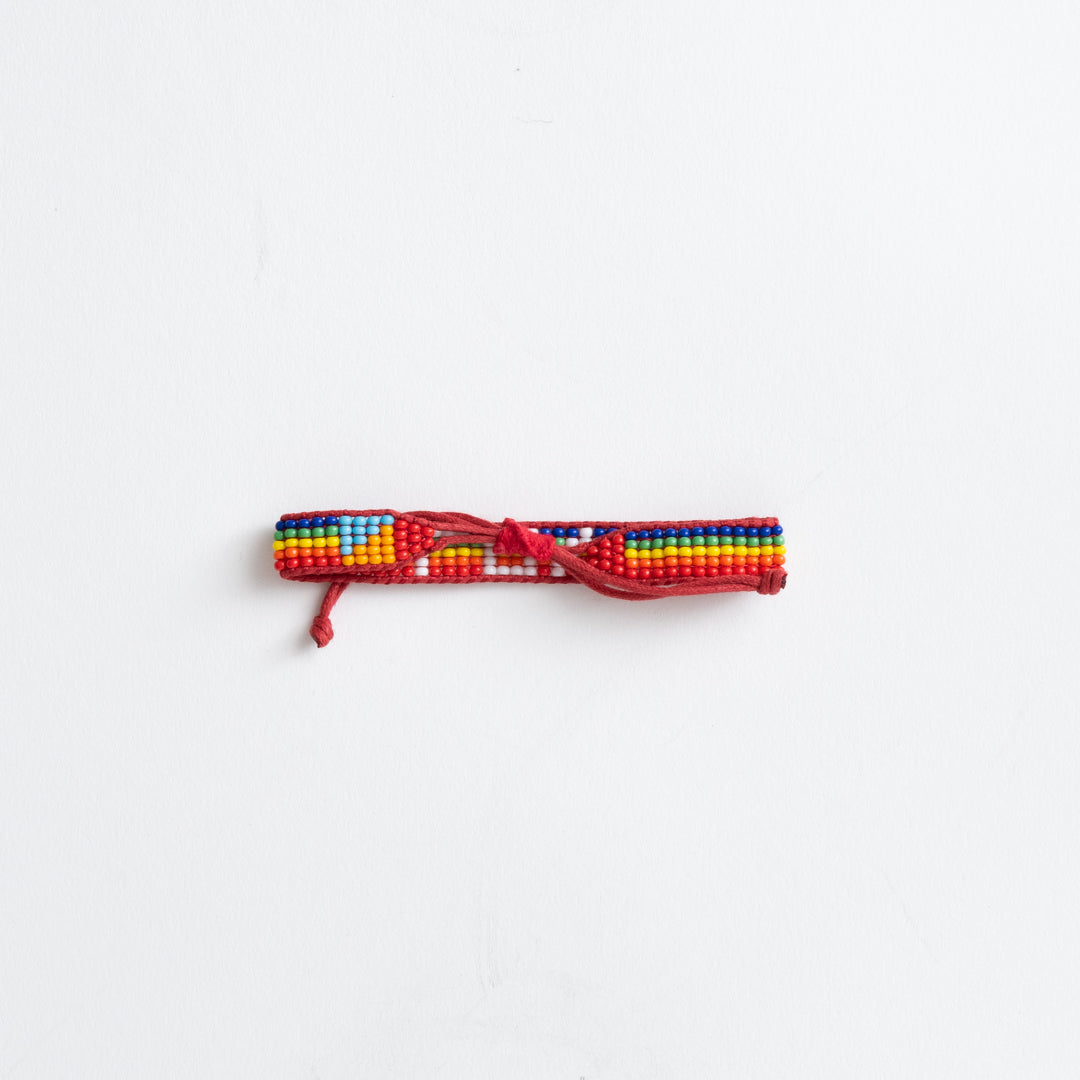 Woven LOVE Bracelet - Rainbow/White