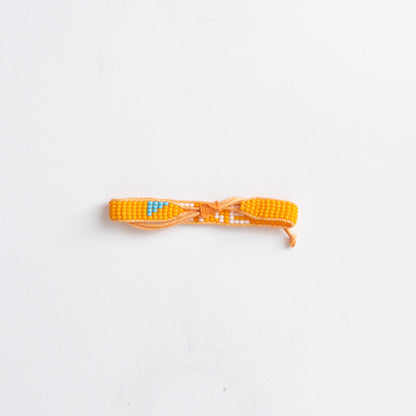 Woven LOVE Bracelet - Orange/White