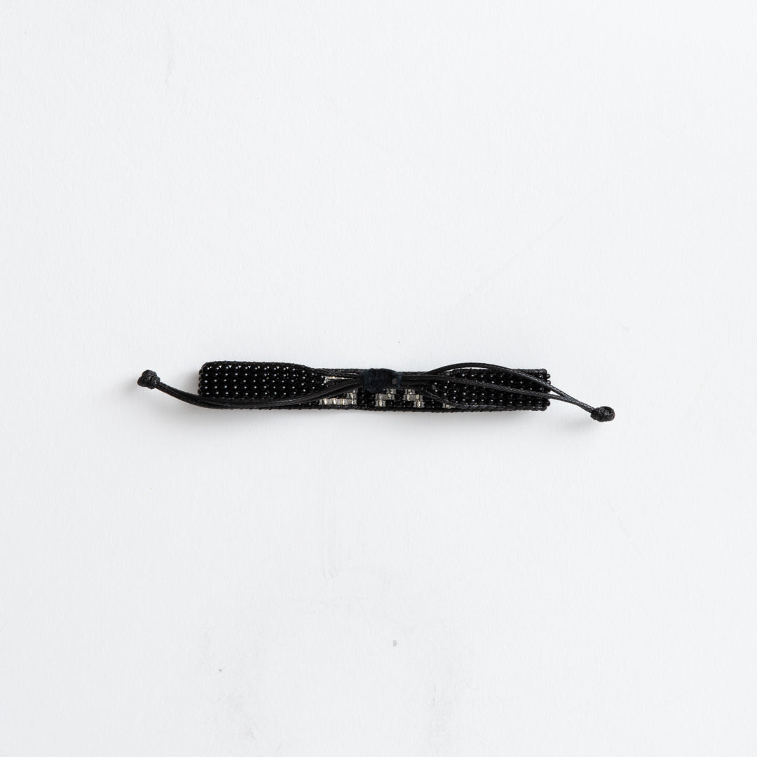 Woven LOVE Bracelet - Black/Silver