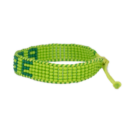 FINAL SALE: Woven BABE Bracelet - Light Green/Green