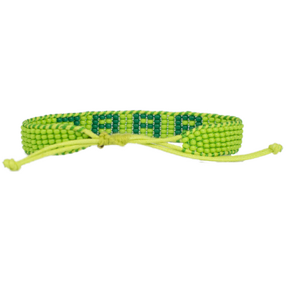 FINAL SALE: Woven BABE Bracelet - Light Green/Green