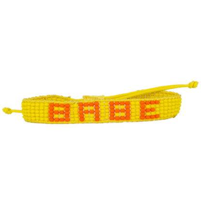 FINAL SALE: Woven BABE Bracelet - Yellow /Orange