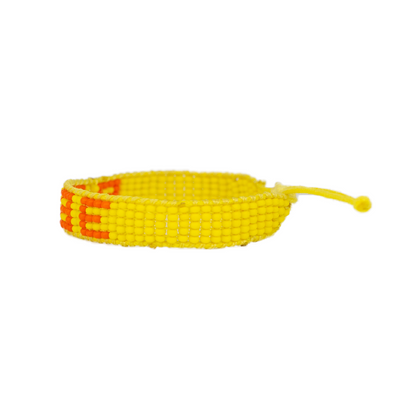 FINAL SALE: Woven BABE Bracelet - Yellow /Orange