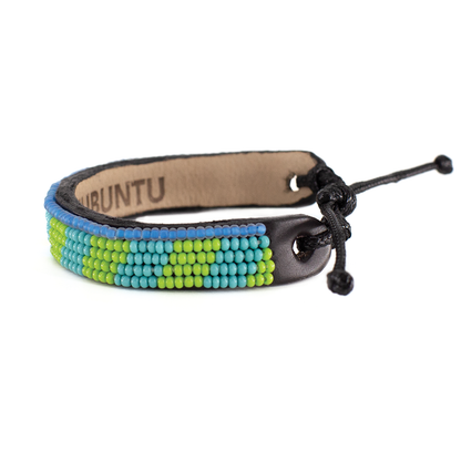 FINAL SALE: Mstari Bracelet - Lime Green/Turquoise