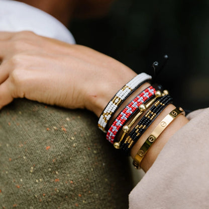 Skinny LOVE Bracelet - White/Gold