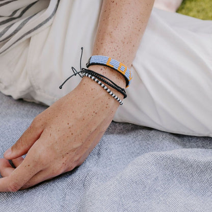 Single Strand Bracelet - Black/White