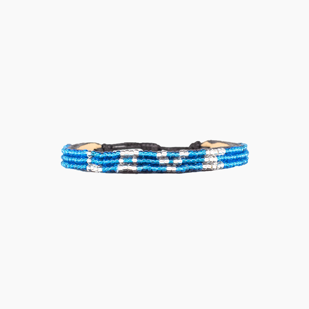 FINAL SALE: Skinny LOVE Bracelet - Blue/Silver