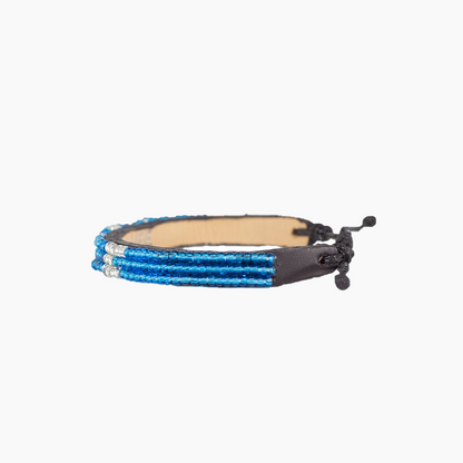 FINAL SALE: Skinny LOVE Bracelet - Blue/Silver