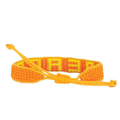 FINAL SALE: Woven PEACE Bracelet - Orange/Yellow