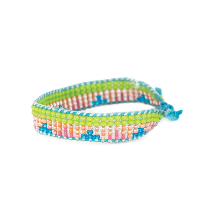 FINAL SALE: Woven Triangle Bracelet - Lime/Turquoise